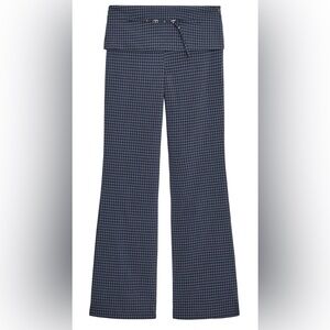 Zara Blue Check Flare Pants
